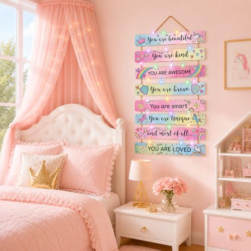 8-Piece Unicorn Wall Decor Set with LED Lights for Kids Nursery Bedroom