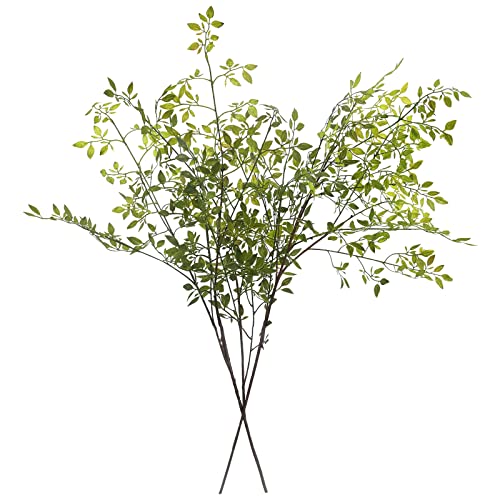 43.3-Inch Artificial Nandina Branches, Set of 2 Faux Green Plant Stems