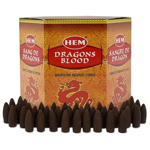 Dragons Blood Backflow Incense Cones for Waterfall Burners - 40 Pack