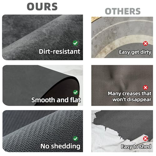 TYUU Non-Slip Thin Bath Mat Quick Drying Absorbent Bathroom Rug 16x24 Dark Grey