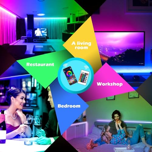 AILBTON 20ft RGB LED Strip Lights Music Sync Color Changing with App & Remote