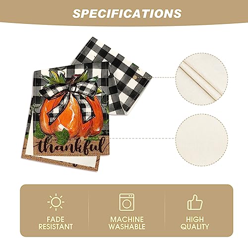 Artoid Mode Pumpkin Thankful Fall Table Runner 13x120 Inch Linen Decor