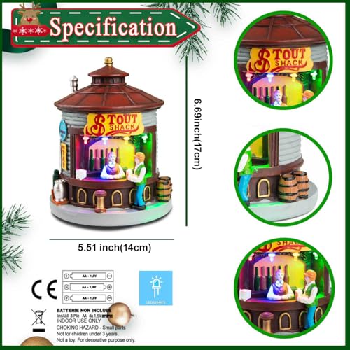 Inn(o)dept12 Christmas Village Stout Shack Lit House – LED Lighted Market Scene Accessory