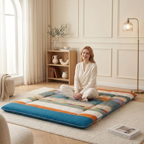 2.5-Inch Foldable Japanese Floor Mattress with Washable Cover