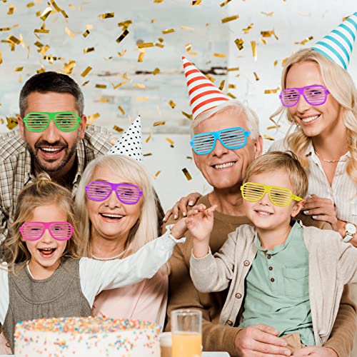 15-Pack Neon Shutter Shades Party Glasses for Kids and Adults 80s Theme