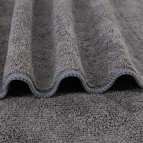 POLYTE Dark Gray Microfiber Hair Salon Towel 20x40in, Quick Dry, 2 Pack
