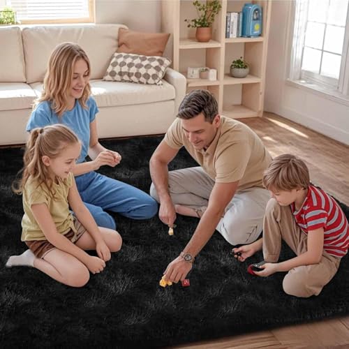 4x6 Fluffy Area Rug - Ultra-Soft Non-Slip Shaggy Carpet for Living Room