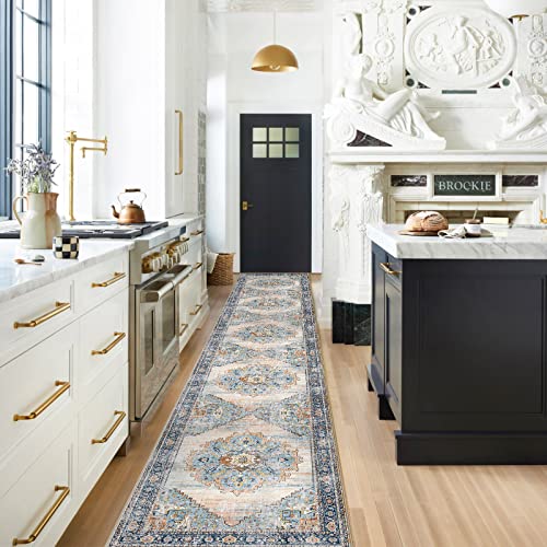 Washable 2x12 Hallway Runner Rug, Non-Slip Vintage Kitchen Floor Carpet