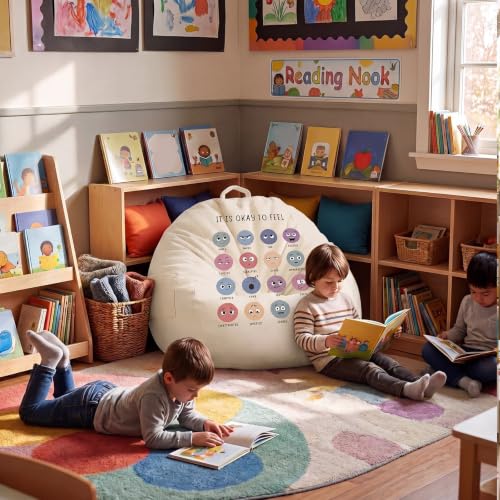 Bean Bag Chair Cover for Reading Corner - Classroom Storage & Sensory Seating