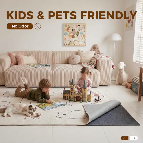 5x7 Ft Non-Slip Rug Pad, 1/4" Thick Felt and Natural Rubber Gripper