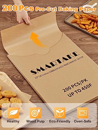 Pre-Cut Parchment Paper Sheets 12x16 - Non-Stick Baking Paper, 200 Pack