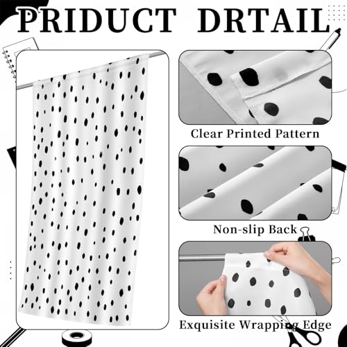 6 Pcs Polka Dot Classroom Curtains, 36 x 24 Inch Rod Pocket Window Drapes
