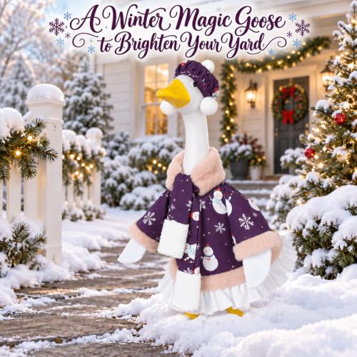 Winter Porch Goose Outfit for 23-Inch Statues Christmas Decor - Snowmen