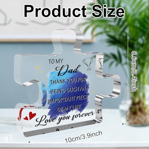 Dad02 Acrylic Block Plaque - Gift for Dad from Daughter | Blue Desk Sign