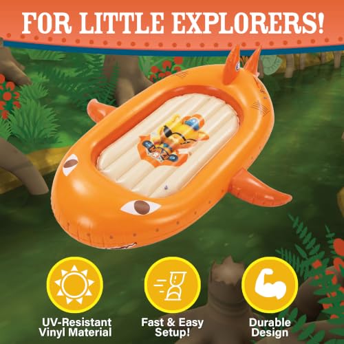 Kids Inflatable Travel Bed with Bumpers and Pump - Portable Toddler Mattress
