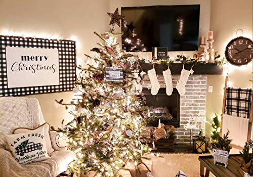 Cable Knit Christmas Stockings 4-Pack - 18 Inch Large Ivory White Decor