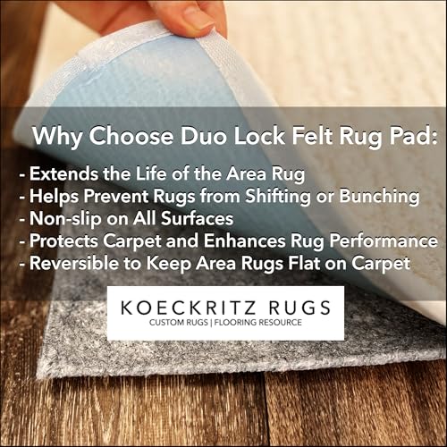 Koeckritz Duo-Lock Felt & Rubber Rug Pad 4' x 8' Non-Slip Floor Protector