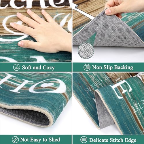 3-Piece Boho Kitchen Rug Set, Washable Non-Slip Floor Mats for Kitchen
