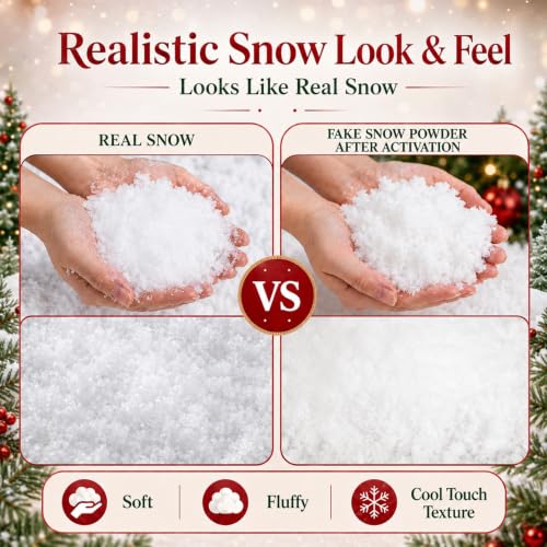 Instant Fake Snow Powder 11 oz - Artificial Snow for Christmas & Holiday Decor
