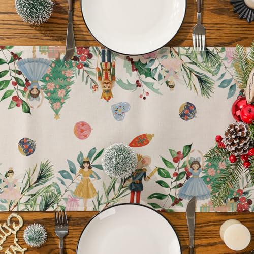 Siilues 220 GSM Christmas Table Runner 13x108 Inches Holiday Decor