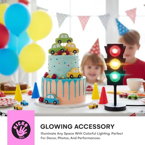 11-Inch Traffic Light Lamp - 4-Mode Color Changing LED Night Light for Kids