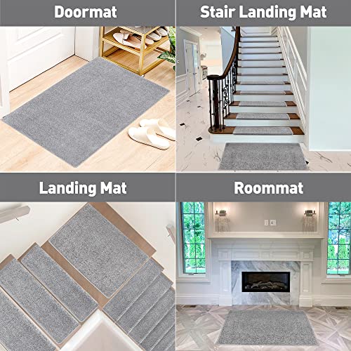 2x3 Feet Non-Slip Stair Landing Area Rug, Washable Self-Adhesive Floor Mat