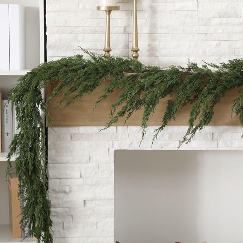 Daifunli 12ft Artificial Cypress Cedar Garland for Christmas Holiday Decor