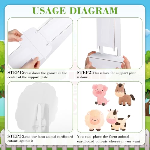 4 Pcs Large Farm Animal Cardboard Cutouts, Party Decorations for Kids