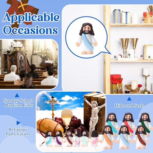 25 Pcs Mini Rubber Jesus Figurines Religious Party Favors Sunday School Gifts