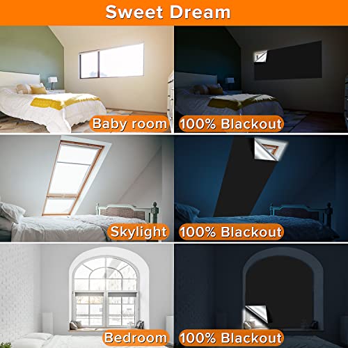 Portable Blackout Curtains (40" x 57") - 100% Blackout Shades with Hook & Loop Tabs