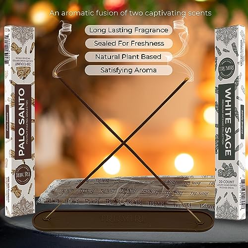 Palo Santo and White Sage Incense Sticks Combo Pack - 40 Count