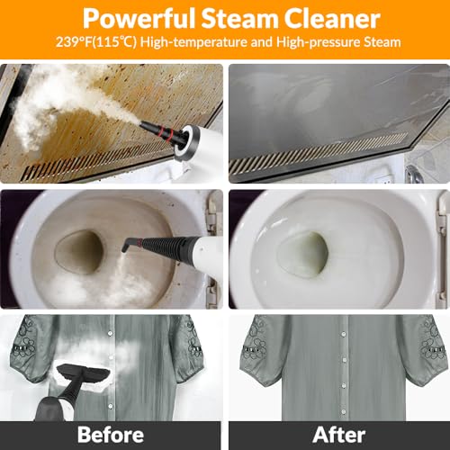 Handheld Steam Cleaner with 12-Piece Accessory Set for Deep Home Cleaning