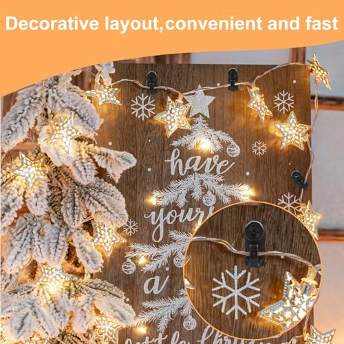 50 Pack Outdoor String Light Hooks, Weatherproof Screw-In Hanger Clips