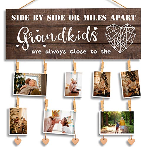Rustic Wood Hanging Photo Display for Grandma, Nana Picture Frame Gift