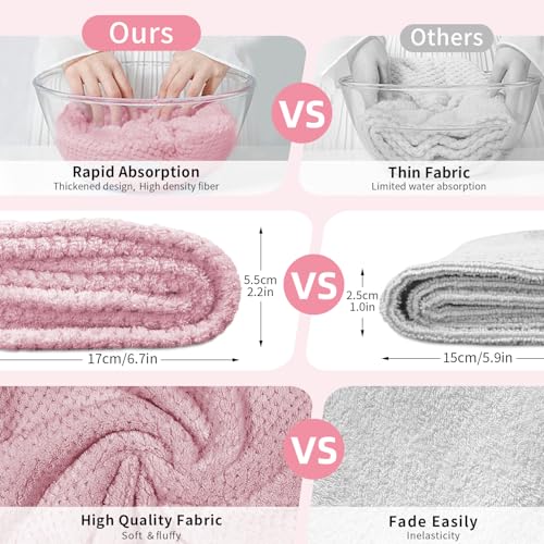 My Novel Things 3 Pack Microfiber Hair Towels for Curly Hair - Pink, White, Purple