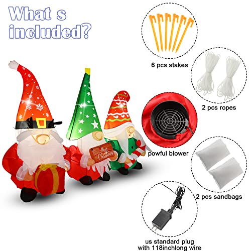 Sosation 7 ft Christmas Gnome Inflatable Outdoor Decoration - Cute Gnome