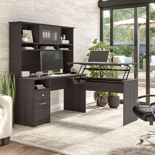 Bush Home Cabot 60W Desk Hutch in Heather Gray - Office Storage & Shelving