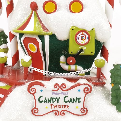 Lighted Who-Ville Candy Cane Twisters Porcelain Christmas Village Building