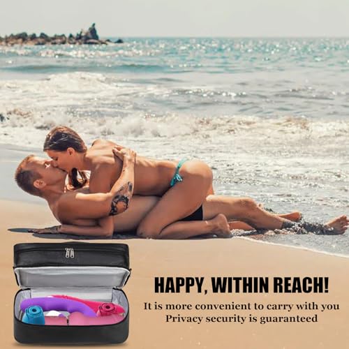 Black Lockable Adult Toy Storage Bag Discreet Organizer with Dual Locks