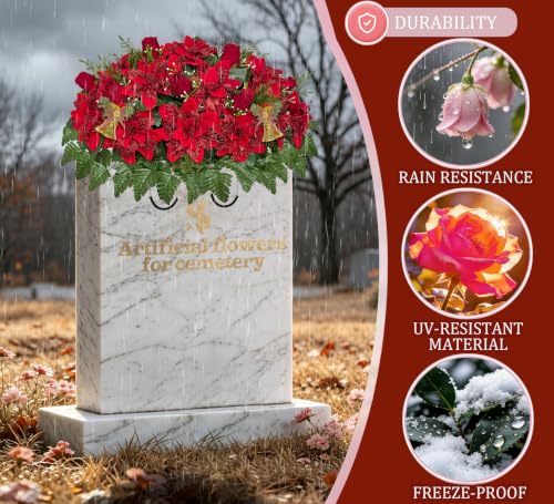 Artificial Cemetery Flowers for Graves Christmas Memorial Wreaths