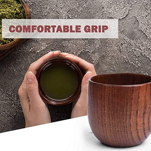 Musoxian Wooden Tea Cups 4 Pack - Natural Solid Wood Coffee & Tea Mug, 100-200ml, Hand-made