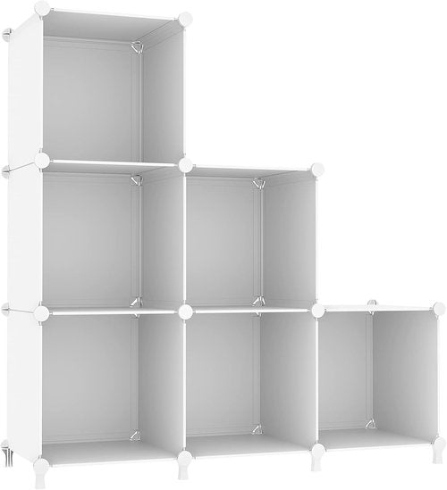 AWTATOS Cube Storage Organizer - 6 Cube Shelves for DIY Closet & Bedroom Organization - White