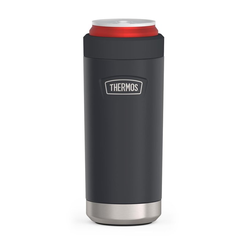 THERMOS ICON SERIES, Slim Beverage Can Insulator - 12 Ounce, Granite - Vacuum Insulated Stainless Steel