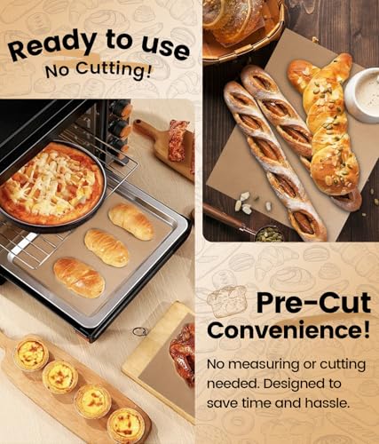 Pre-Cut Unbleached Parchment Paper 12x16 In - Non-Stick Baking Sheets (200 Pack)