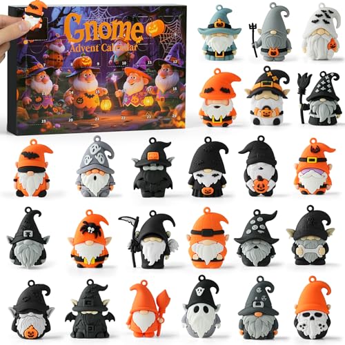 Gnome Advent Calendar with 24 Collectible Figures - Halloween Countdown