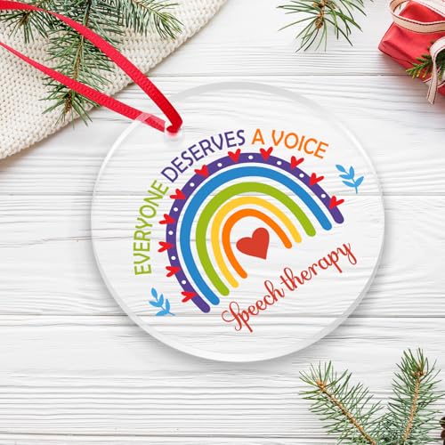Speech Therapy Ornament - Acrylic Christmas Ornament for Women, SLP Gift, Speech Language Pathologist Gift, Speech Teacher Appreciation Gift