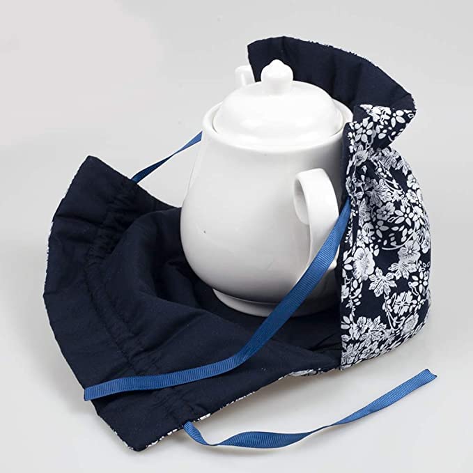 Floral Cotton Tea Cozy with Insulated Cork Base - 6 Cup Teapot Warmer