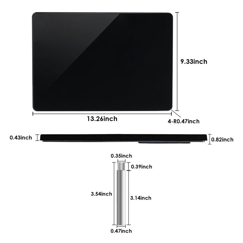 Weilianda Home Theater Seating Series Swivel Tray Table for Wei lianda Home Theater Seat Bright Black