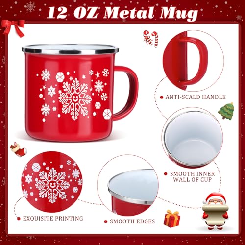 Christmas Mug Gift Set with Bear Plush Dolls & Gift Boxes - 12oz Holiday Coffee Cups for Women