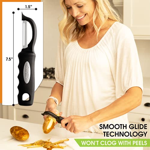 Swivel Vegetable Peeler with Soft Grip Handle & Stainless Steel Blades